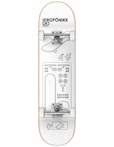 hydroponic hykea white 8" skate completo